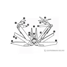 Мультитул Leatherman Wave LE, 17 функций, серебристо-черный